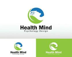 health mind logo creative psychology ,massage,beauty care brain design concept style emblem vector