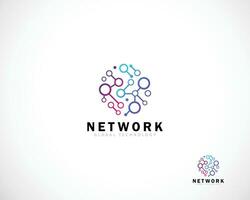 world tech logo creative network connect design concept global vector