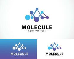 molecule logo creative science mountain molecular color gradient vector