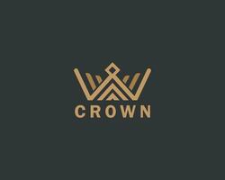 Crown logo creative line emblem sign symbol vector