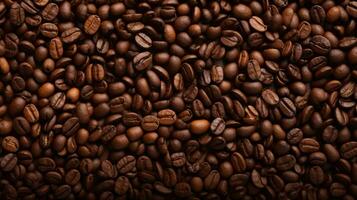 AI generated Coffee Beans Background. Wallpaper, Texture, Cafe photo