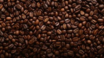 AI generated Coffee Beans Background. Wallpaper, Texture, Cafe photo
