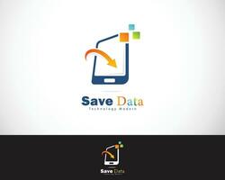 phone logo creative digital save icon design concept vector