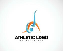 atlético logo creativo yoga diseño personas resumen deporte belleza vector
