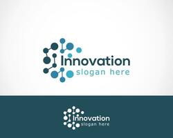 digital logo innovation science technology molecule symbol icon vector