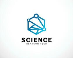 molecule logo creative science lab design concept hexagon tech connect network biology smart idea vector