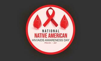 nacional nativo americano vih SIDA conciencia día. fondo, bandera, tarjeta, póster, modelo. vector ilustración.