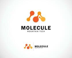 molécula logo creativo Ciencias montaña molecular color degradado letra metro vector