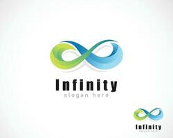 infinito punto logo creativo negocio color degradado conectar línea vector