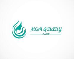 mom and baby logo baby care design vector