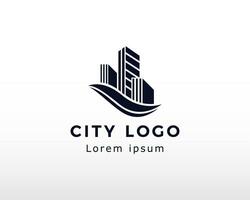 ciudad logo línea sencillo ciudad logo edificio logo horizonte vector