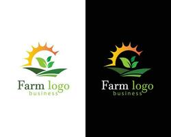 granja logo creativo agricultura naturaleza jardín ilustración vector