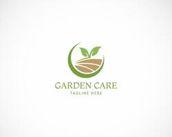 garden care logo creative nature green farm design template vector