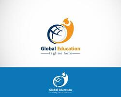 global educación logo creativo ilustración vector
