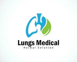 lungs medical logo creative health herbal concept leave medical clinic solution vector