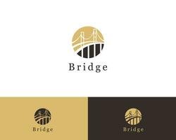 bridge logo creative circle sign symbol illustration vector business finance