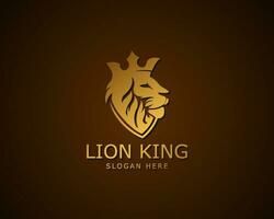 lion logo head creative design template vector