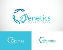 genetics logo creative DNA design health care science lab concept line circle connect network vector