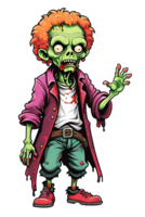 ai genererad zombie tecknad serie karaktär isolerat på transparent bakgrund png