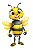 ai generado linda abeja mascota dibujos animados ilustración png