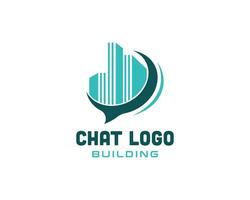 chat logo creative chat building logo chat home repair logo city chat creative logo vector