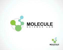 molécula logo creativo Ciencias laboratorio biología tecnología red conectar icono diseño circulo digital vector