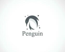 pingüino logo creativo diseño pájaro animal icono vector