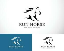 horse logo creative animal black vector strong run speed hair head horse