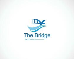 bridge logo creative design illustration vector blue