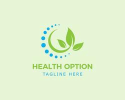 health option logo health nature logo health creative logo leave logo vector