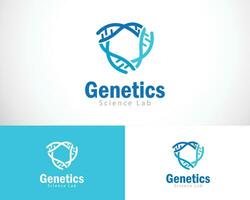 genetics logo creative DNA design health care science lab concept line circle connect network vector