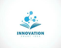 innovation logo creative smart bulb connect technology molecule design concept modern  education book science vector