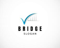 creative abstract bridge logo design template vector