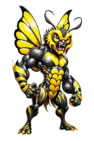 AI generated Monster bee mascot cartoon illustration png