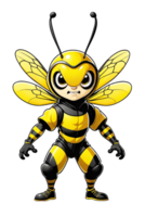 ai généré mignonne abeille mascotte dessin animé illustration png