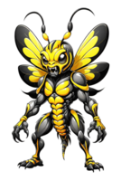 AI generated Monster bee mascot cartoon illustration png
