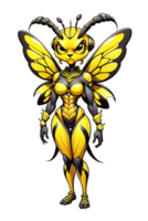 ai gerado rainha abelha mascote desenho animado ilustração png