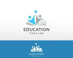 education logo education creative book illustration logo smart logo vector