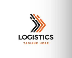 logístico logo línea logístico logo logístico símbolo logo flecha logo rápido entrega logo vector