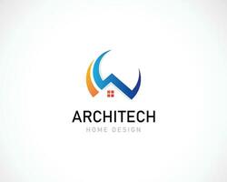 architect logo creative concept circle building business vector