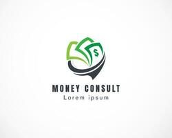 dinero consultar logo modelo diseño ilustración vector