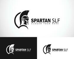 spartan logo creative design concept shield strong helmet protection vector