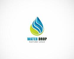 water drop logo creative concept nature leave gradient vector