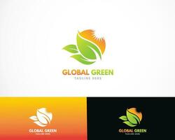 global verde logo creativo concepto diseño vector