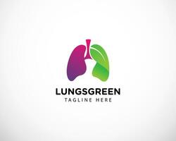 pulmón verde logo creativo modelo icono símbolo naturaleza salud pulmón vector