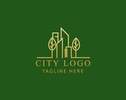 city logo line simple city logo building logo skyline vector