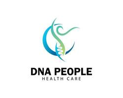 DNA logo creative health care medical people science genetics vector