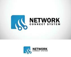 network logo creative technology icon design system connect vector