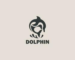 dolphin logo creative color art design animal logo business vector