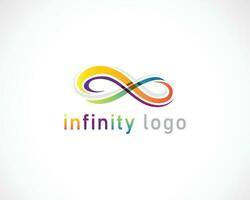 infinito punto logo creativo negocio color degradado conectar línea vector